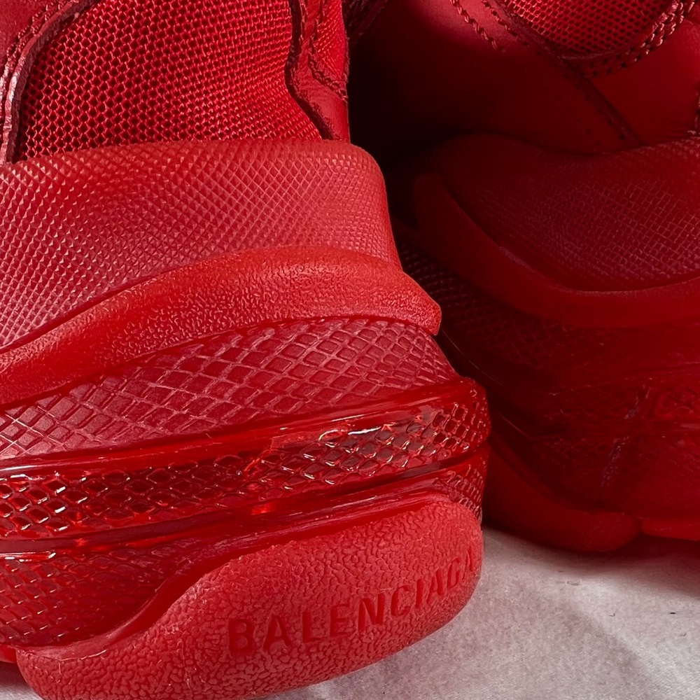 BALENCIAGA Red Triple S Sport Mens Sneakers Marked as 7US - Picture 14 of 17